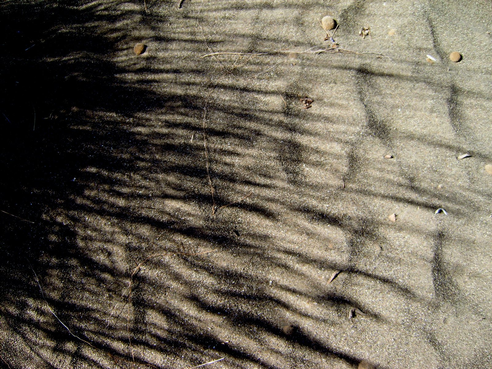 the sun is shining on the sand with circles