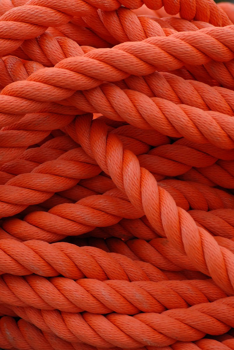 a bunch of rope that is very close together