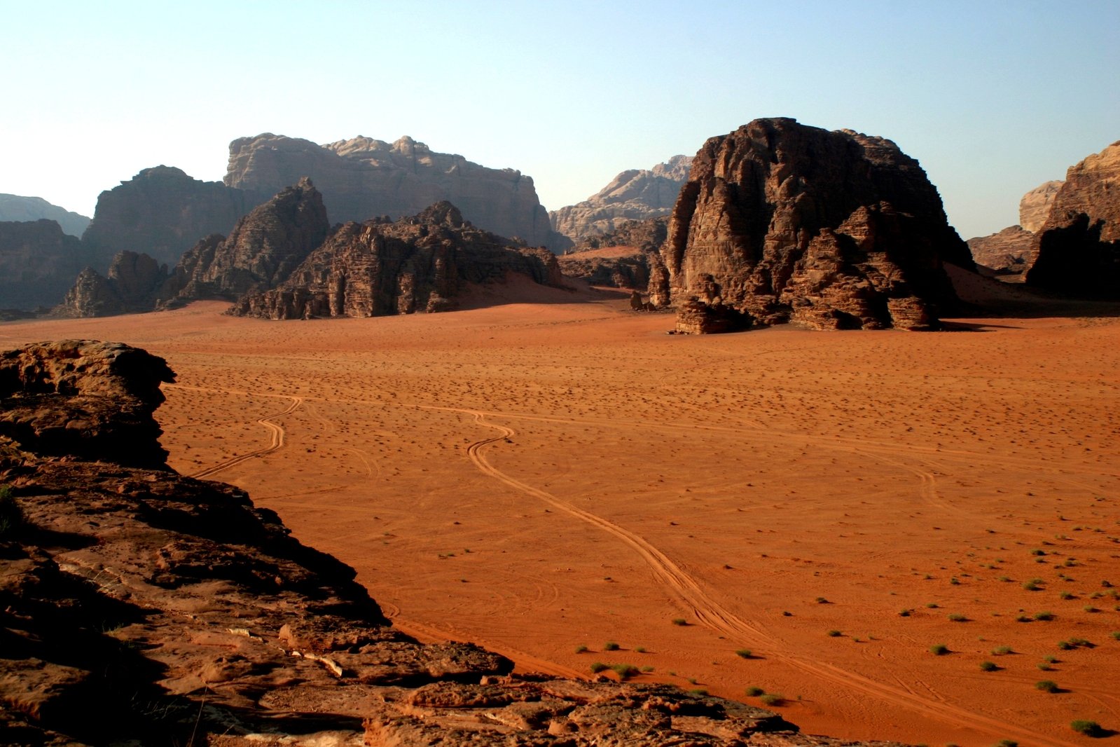 the desert and the mountains are clear of any people in sight