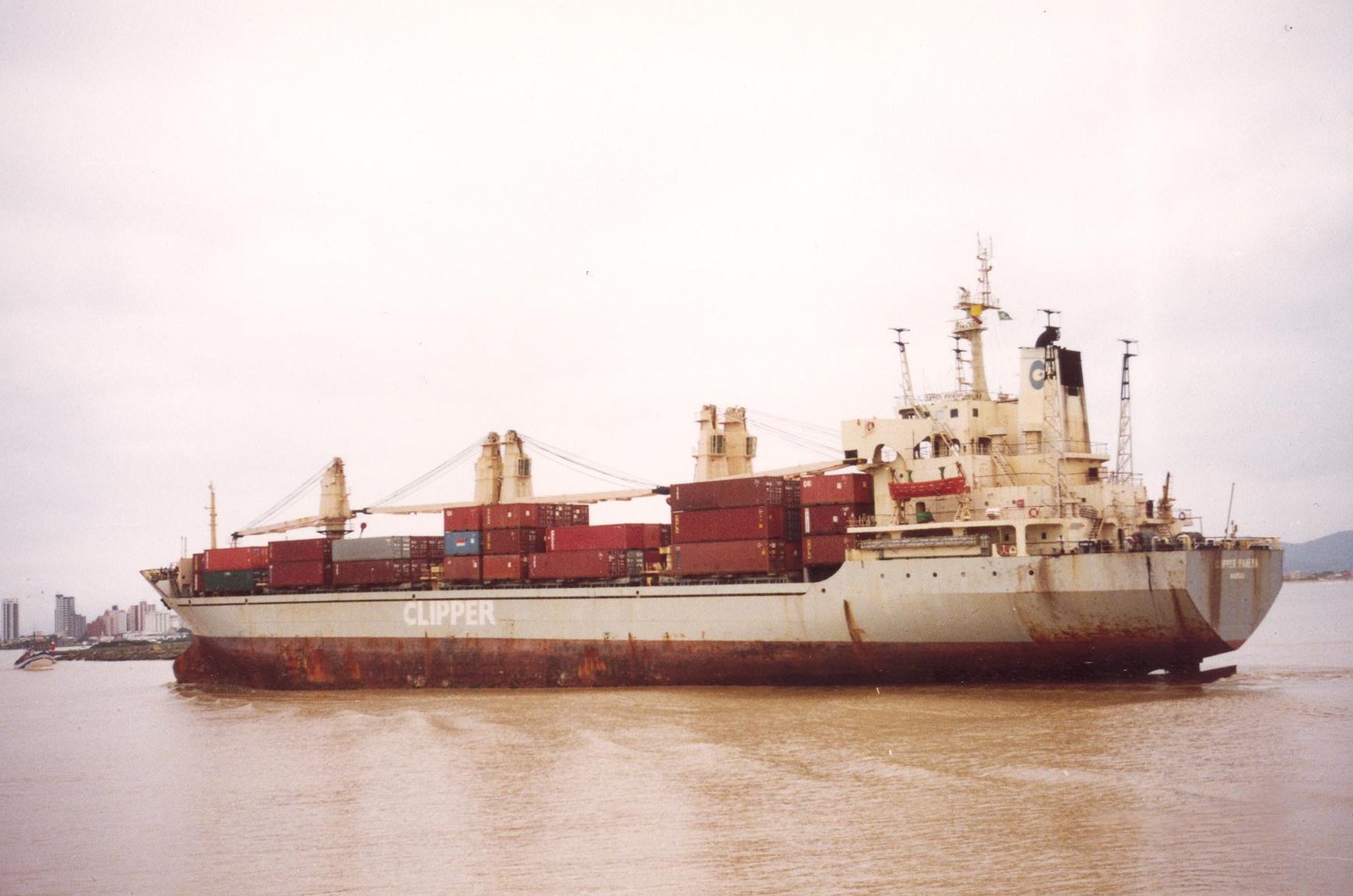 a large boat with some cargo on it