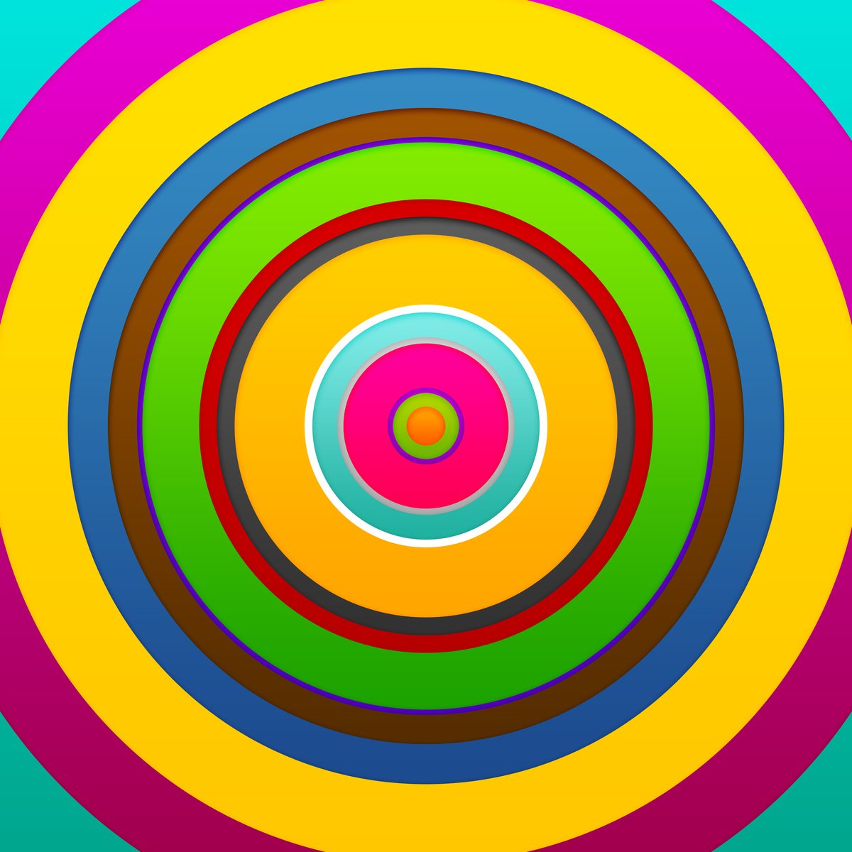 multi colored circles are arranged in the middle of the image