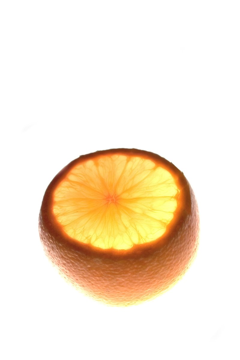 an orange slice is shown against a white background