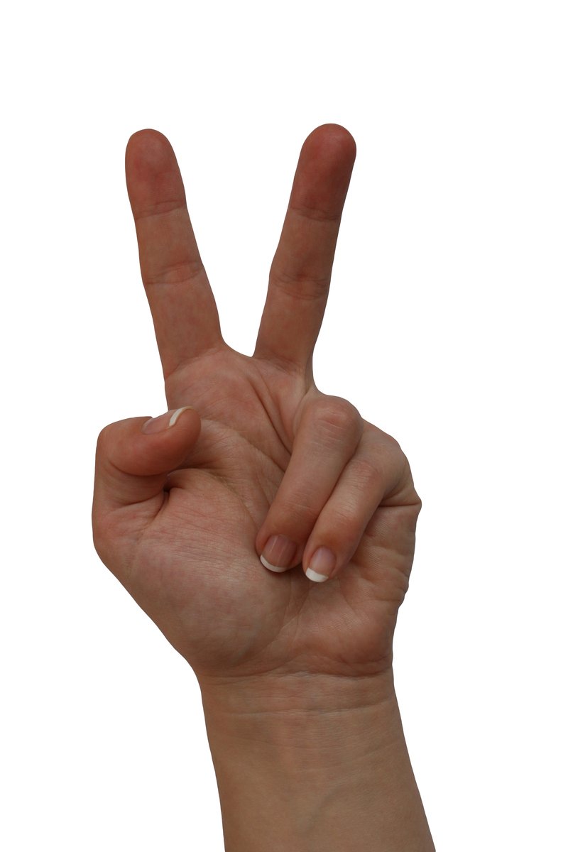 a hand holding a peace sign in the shape of a victory symbol