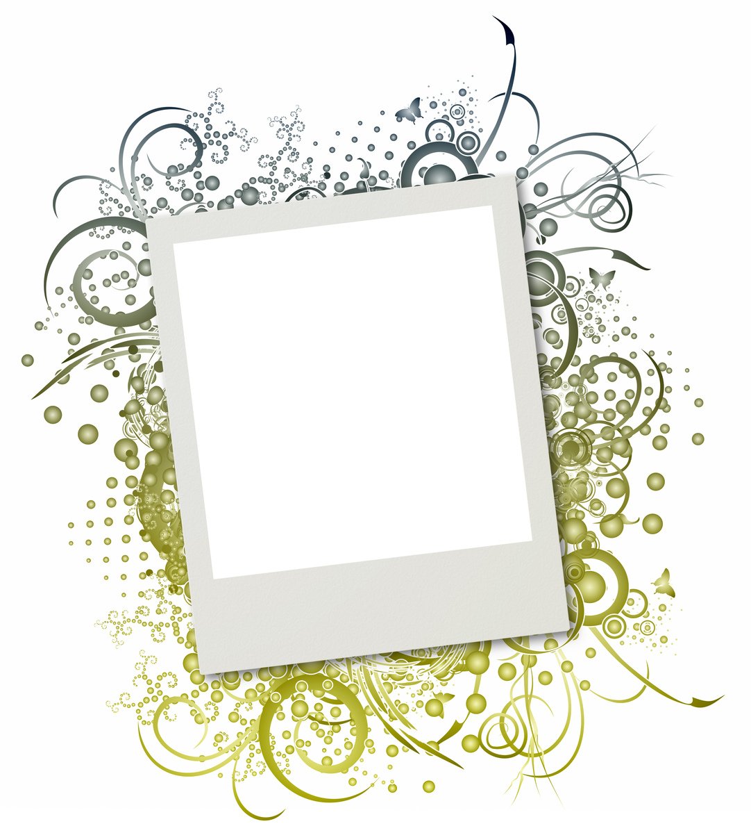 an abstract square frame is placed over a patterned background