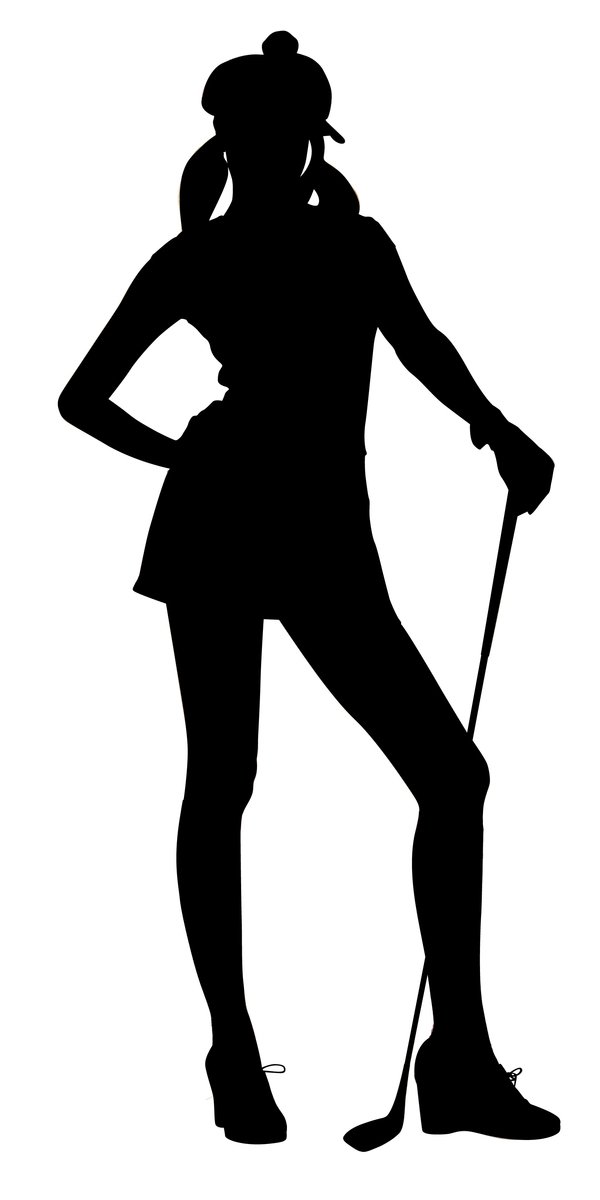 silhouette of a woman in an elegant outfit