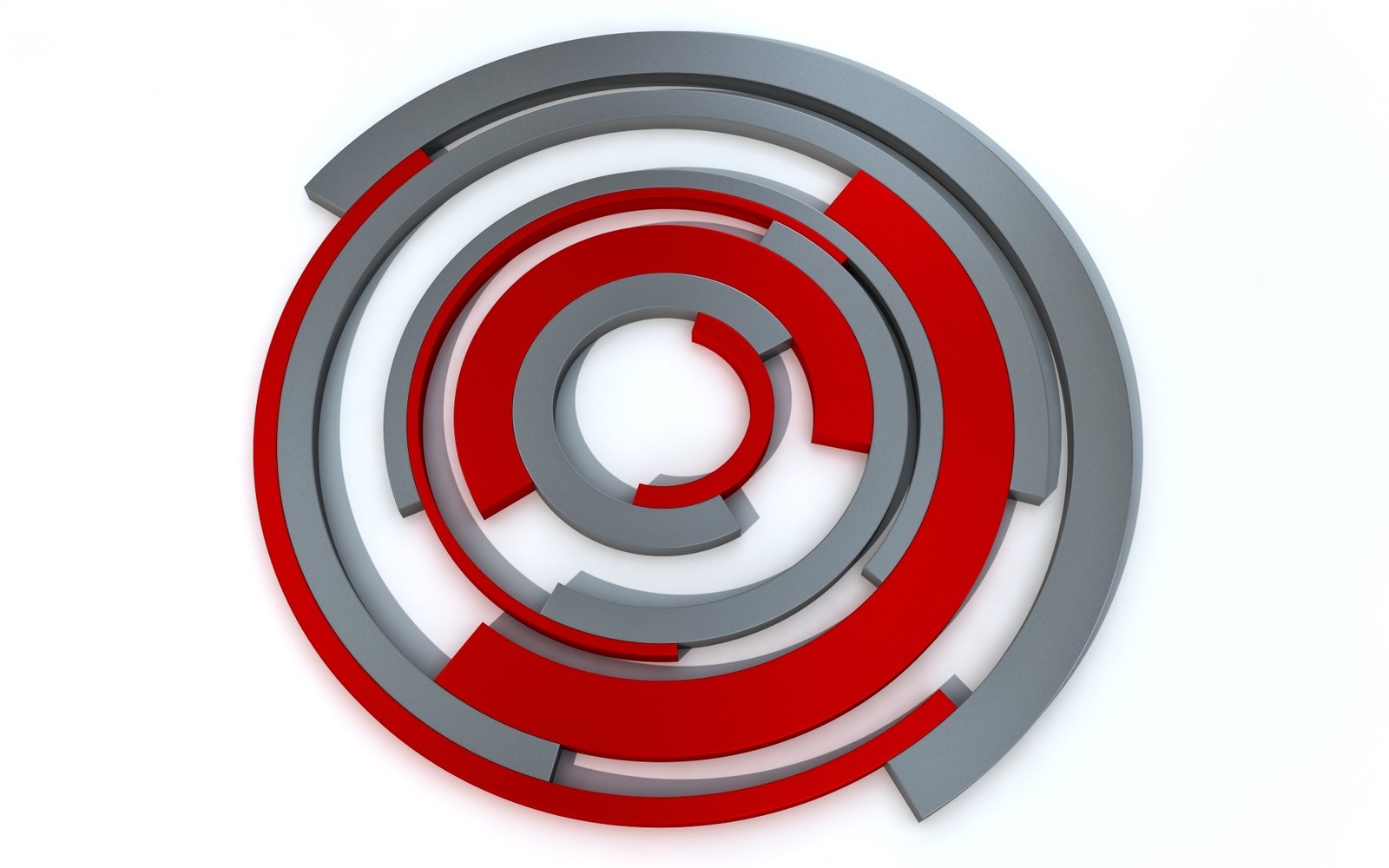 the letter c in a round, red and gray color