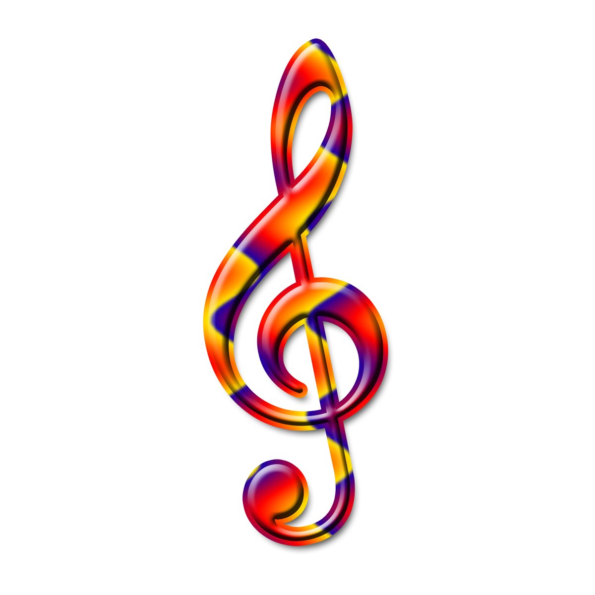 colorful treble with three strings is shown