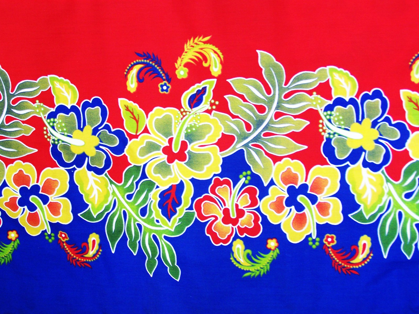 a colorful cloth with small flowers and leaves