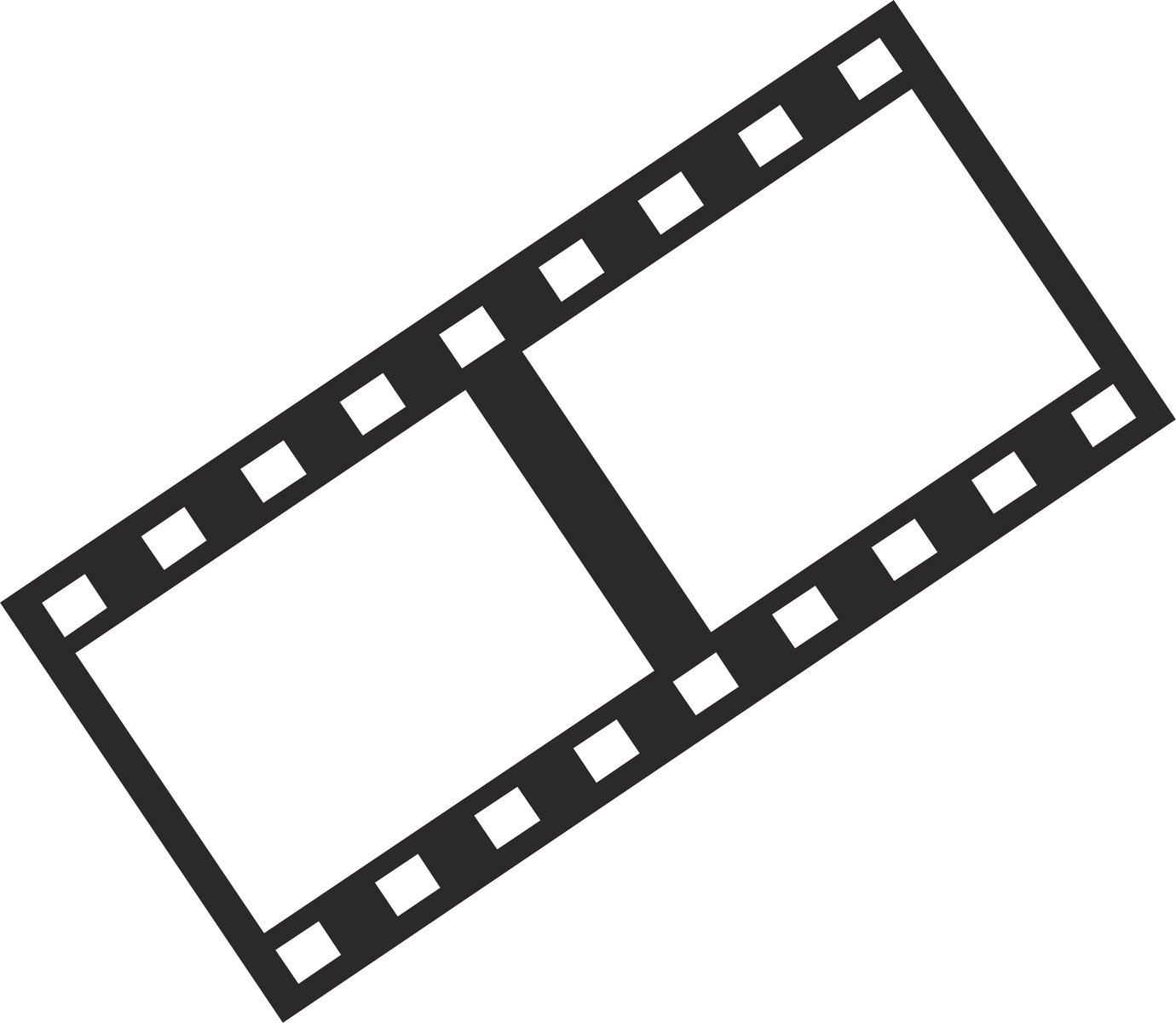 a film strip that is in the shape of a square