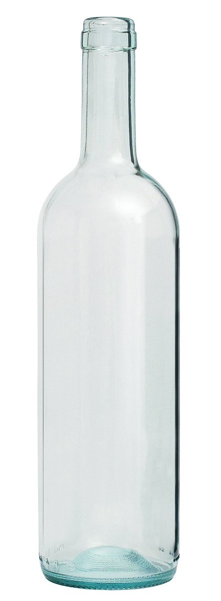 a large empty glass bottle is shown on a white background