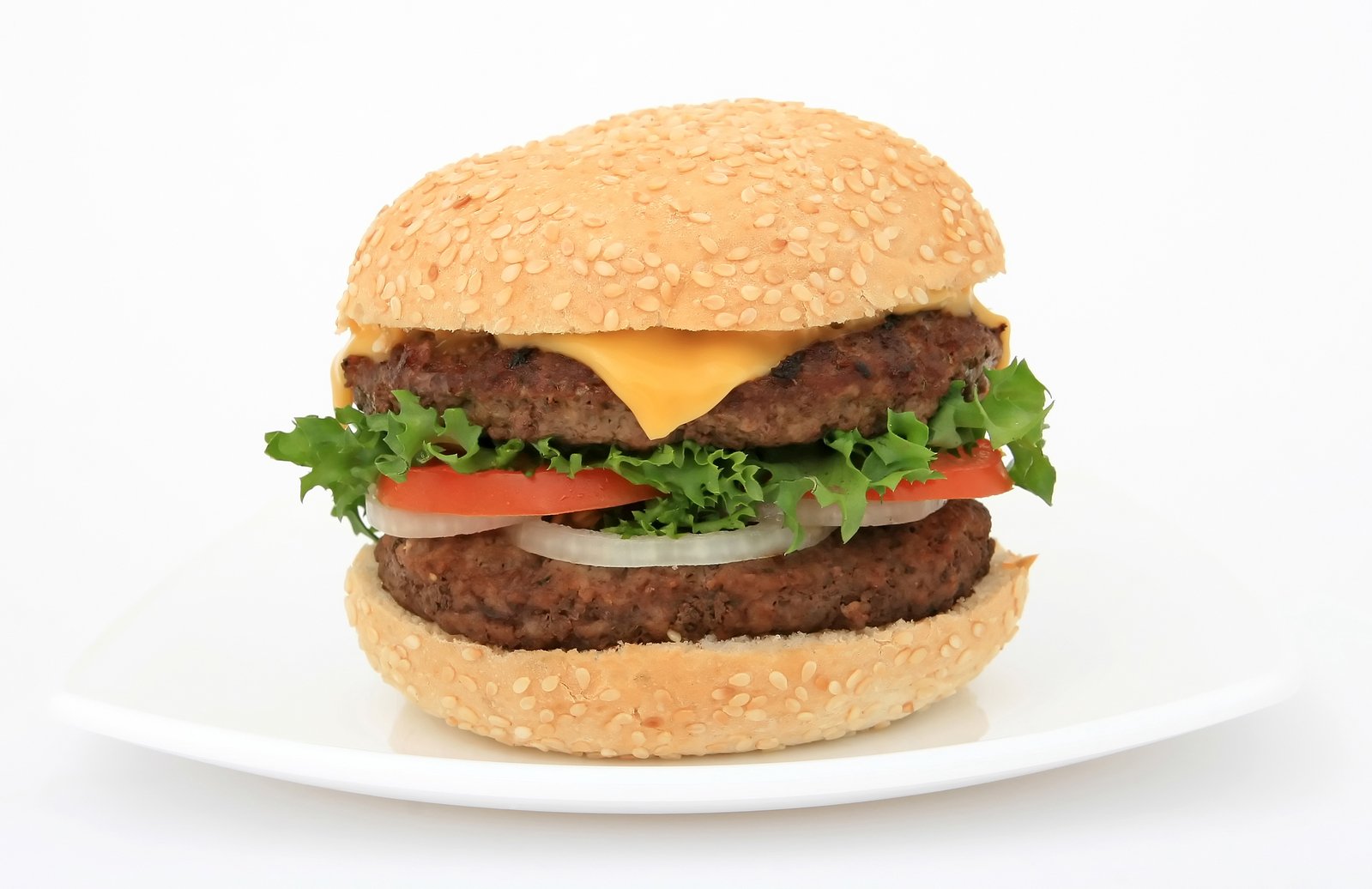 a hamburger sitting on top of a white plate