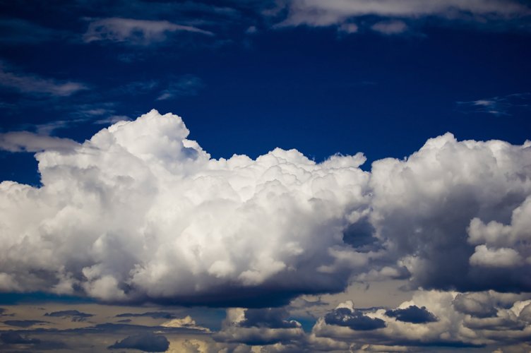 large white fluffy clouds in the sky