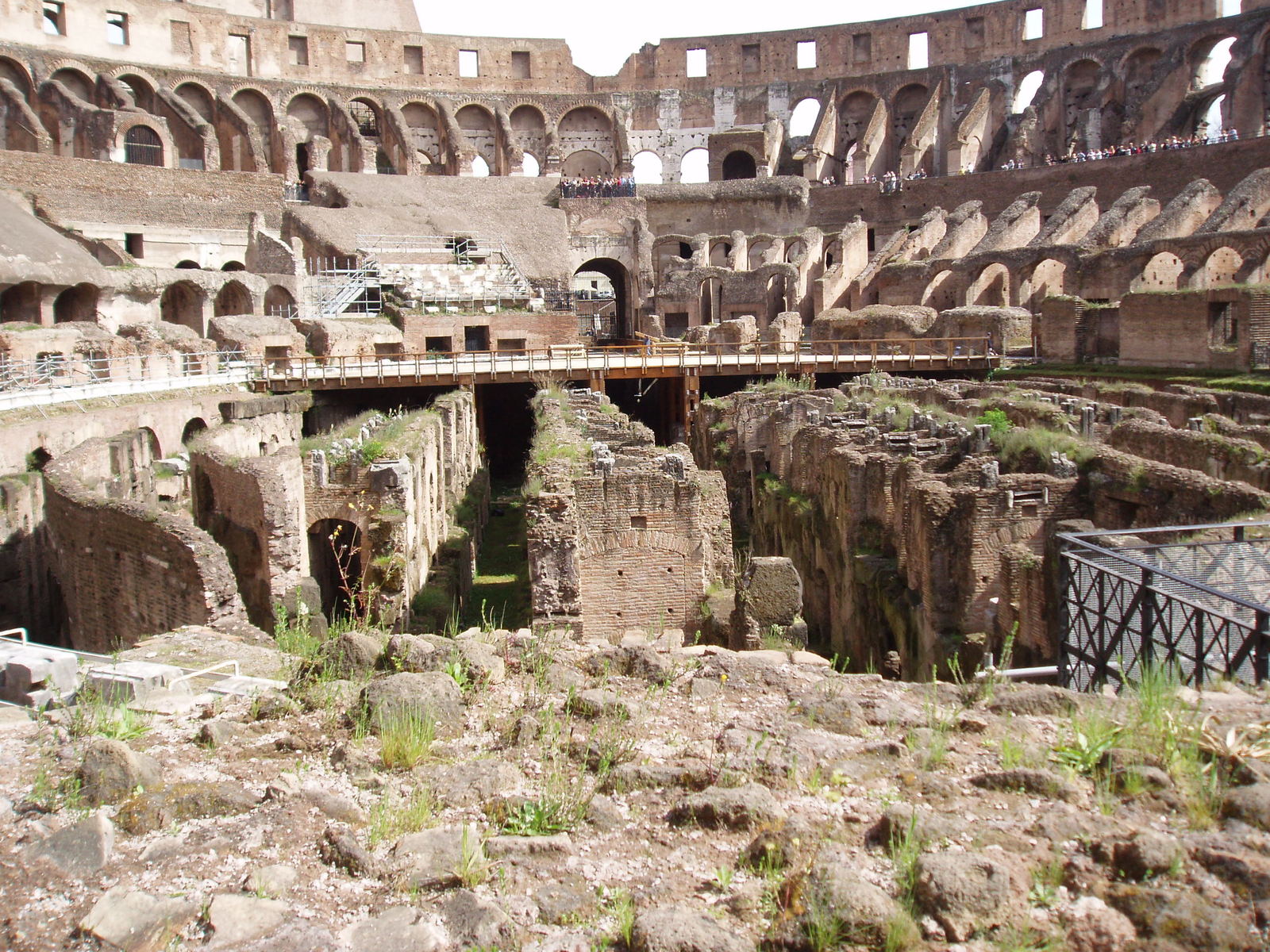 an ancient roman amphit is seen from inside the building