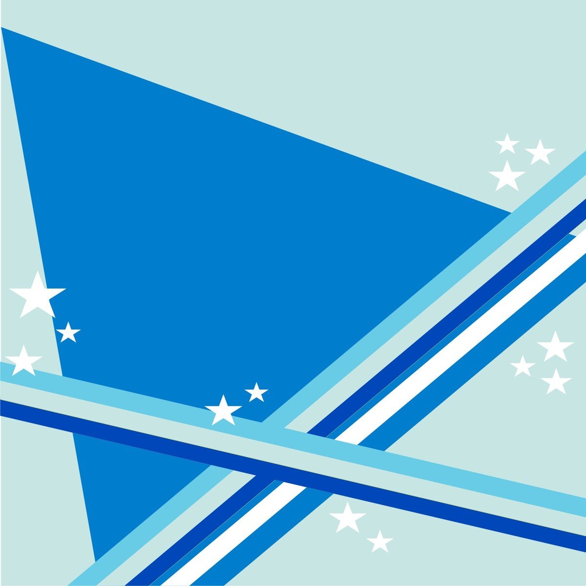 a blue paper with three white stars around it