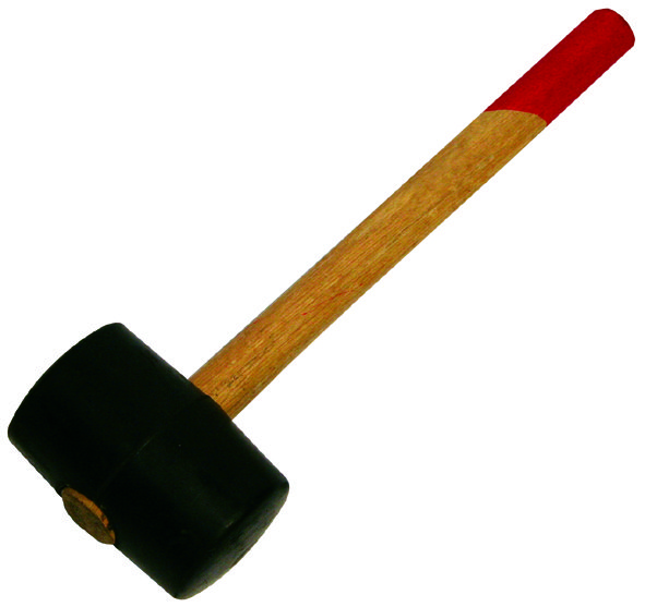 an axellos with a red colored handle is shown