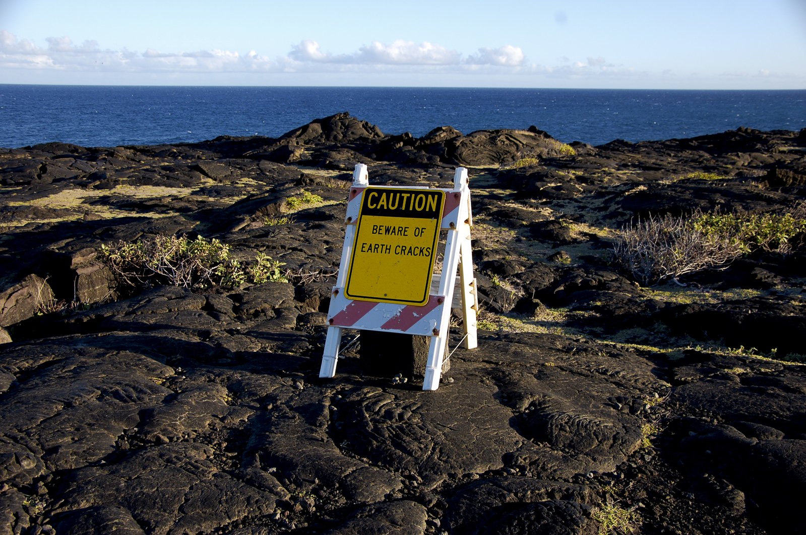 there is a sign warning of an unusual spot