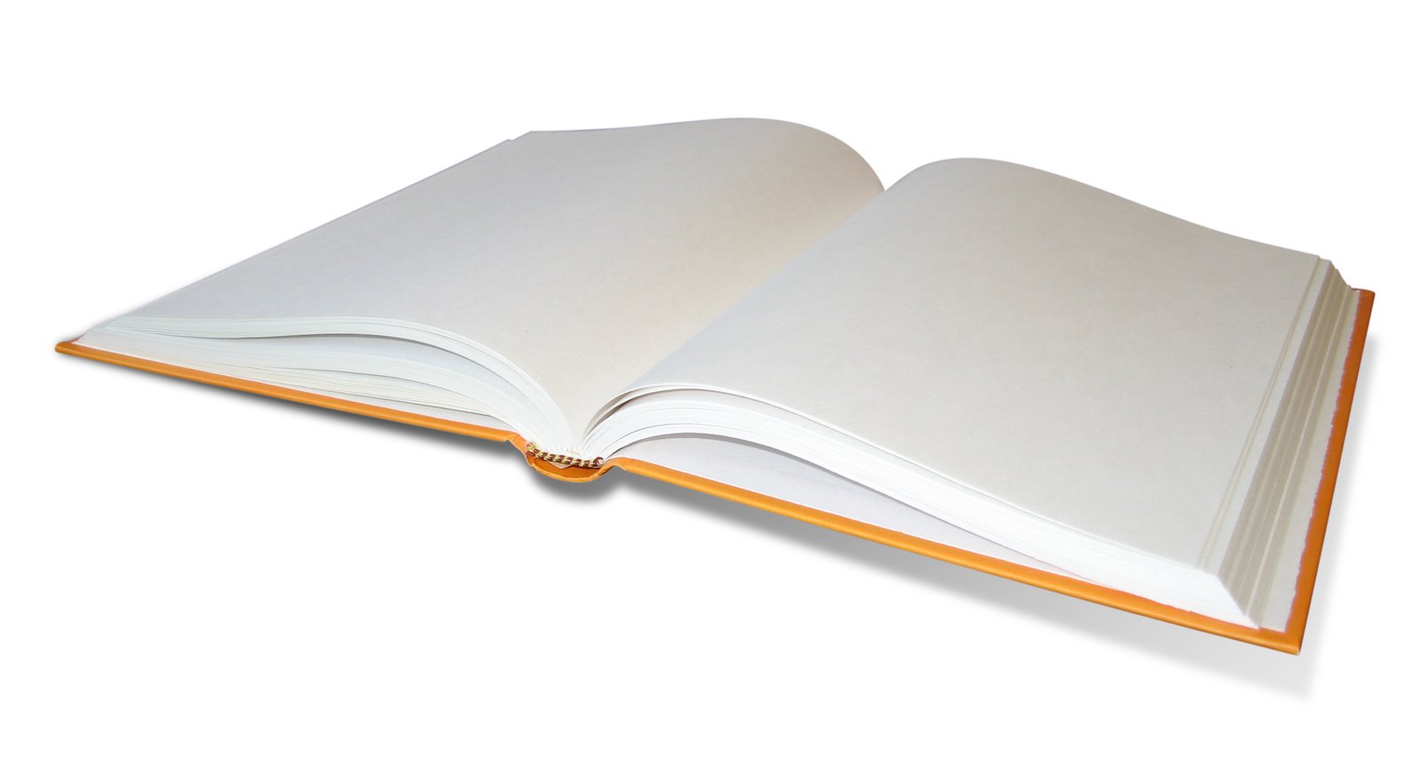 an open book on a white surface
