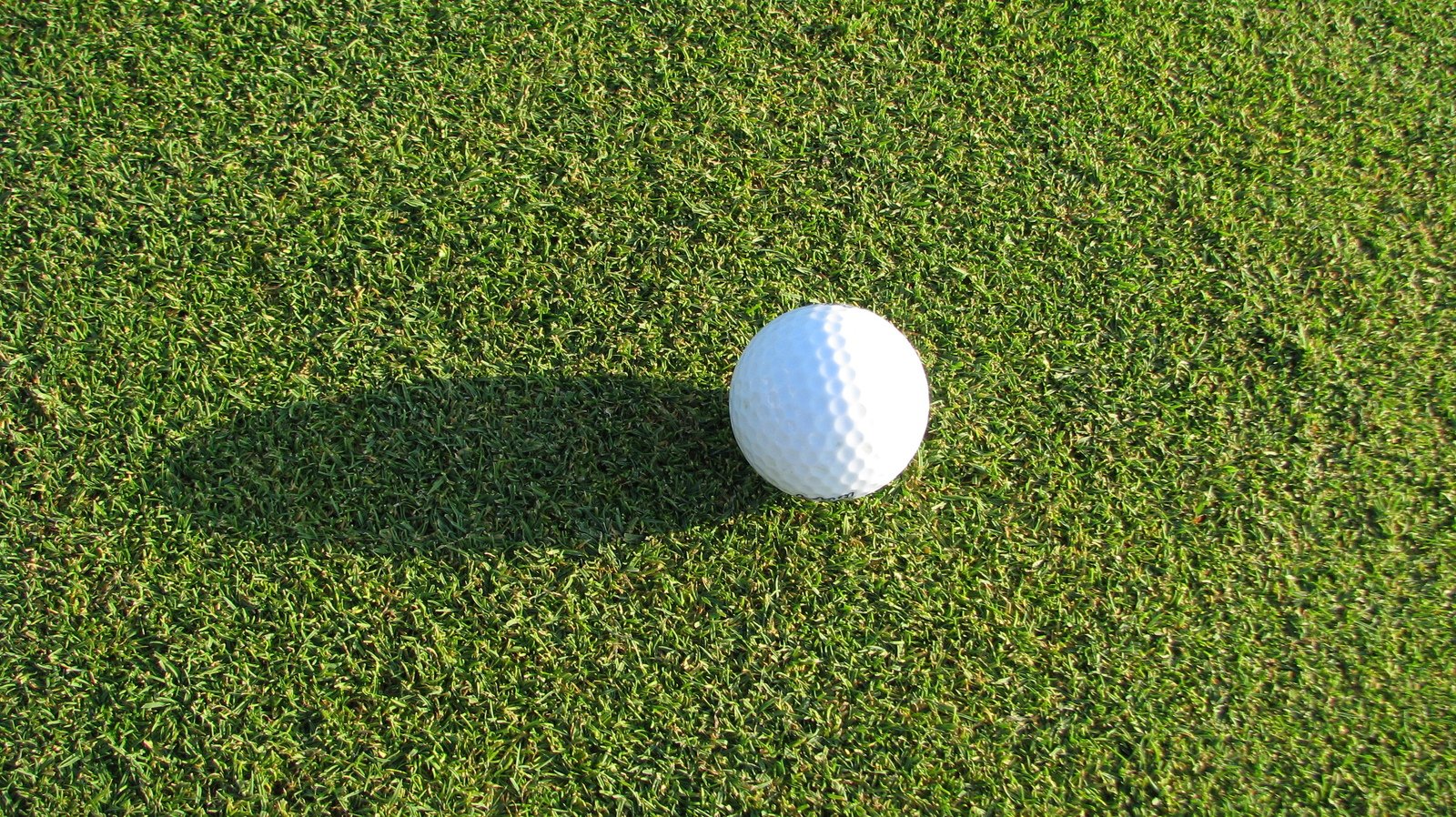 a white golf ball sitting on the grass