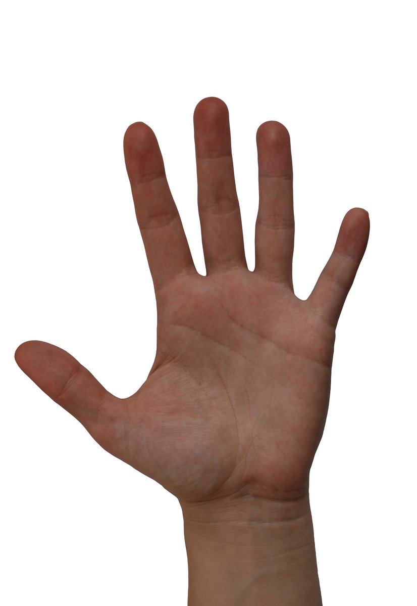 a person's hand with two fingers extended up