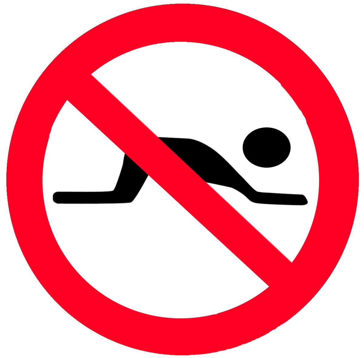 a no swimming sign, which is showing that people are allowed