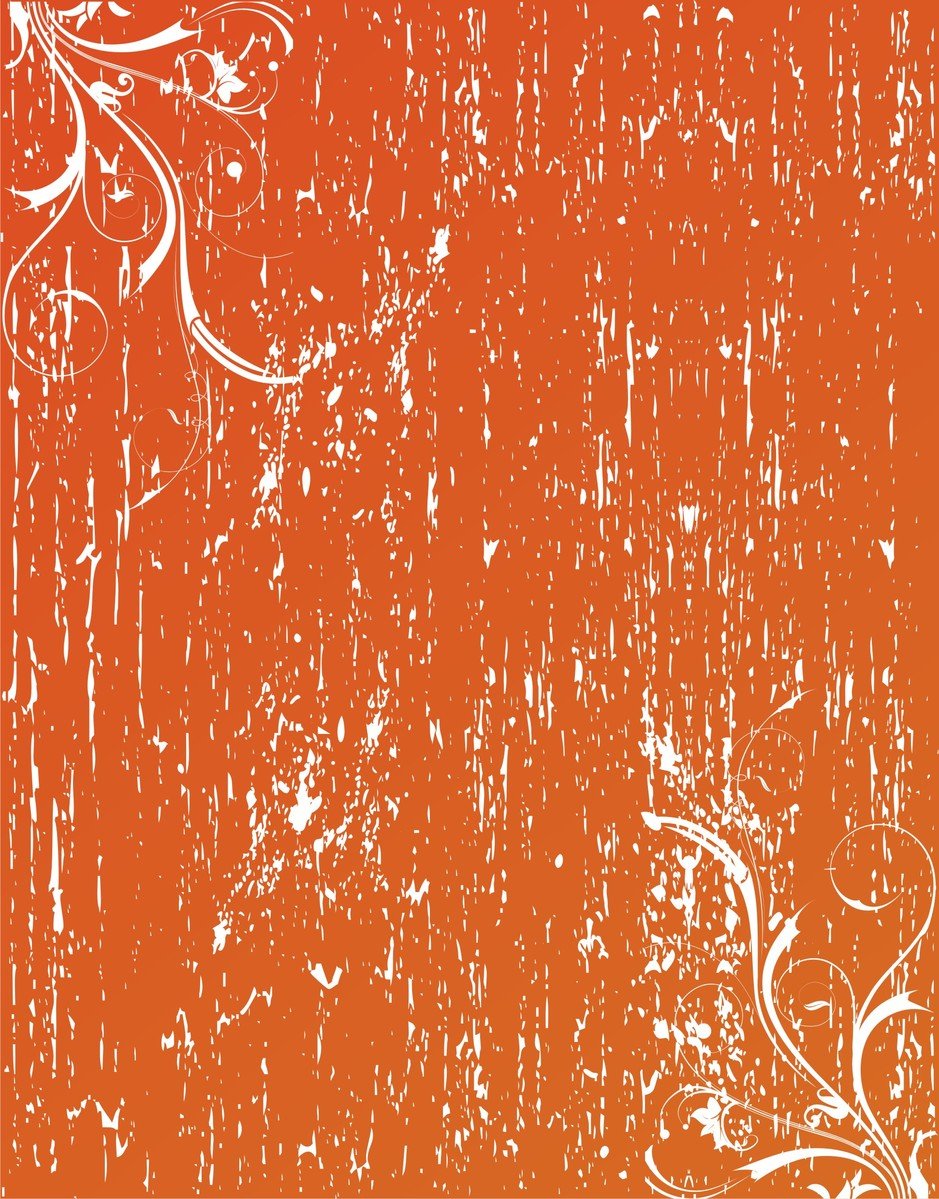 a grungy design on an orange background