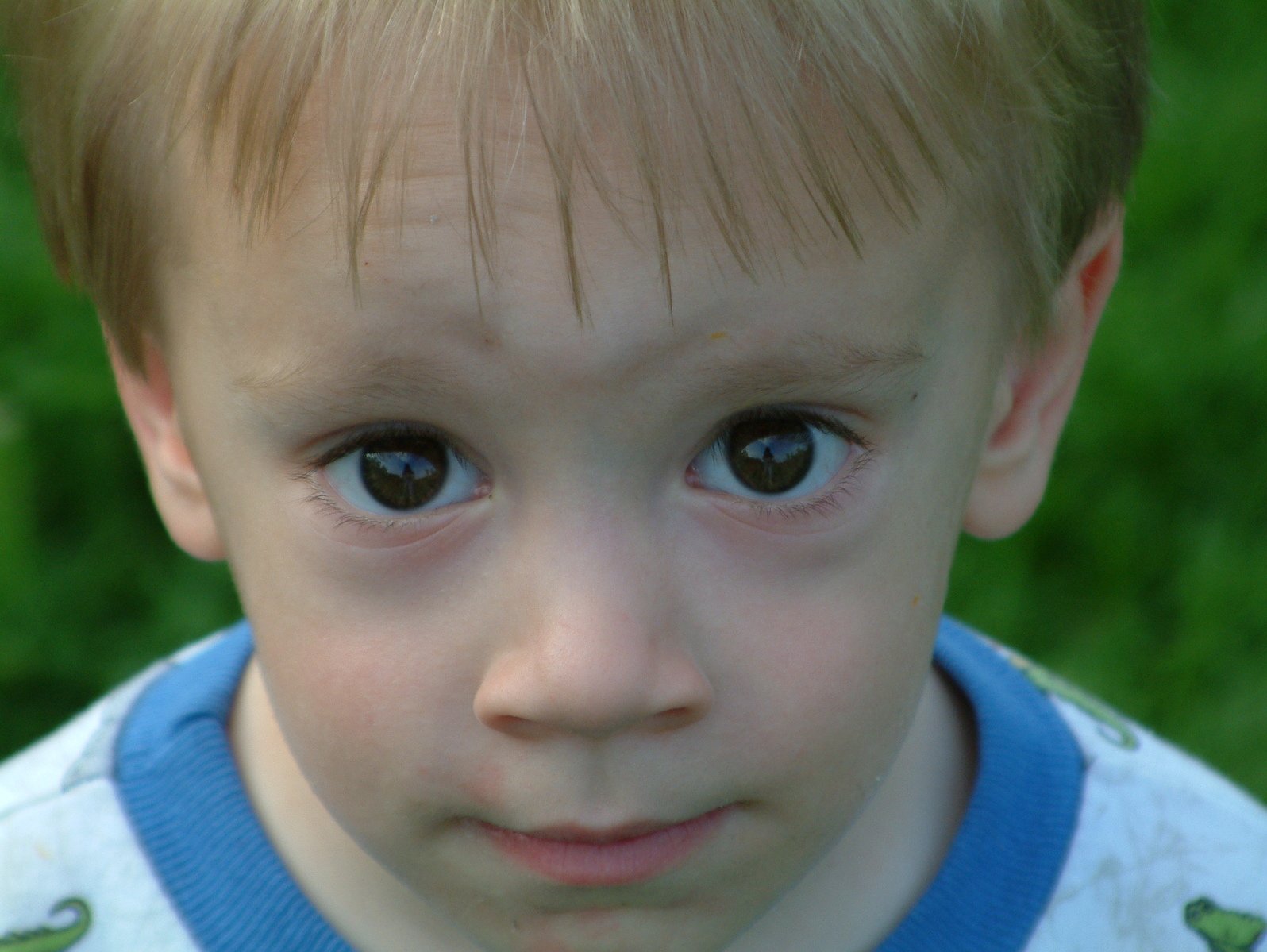 the face of a child with light brown eyes