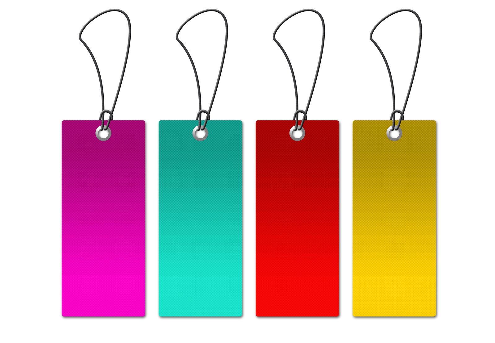 colorful clip art tags with black string