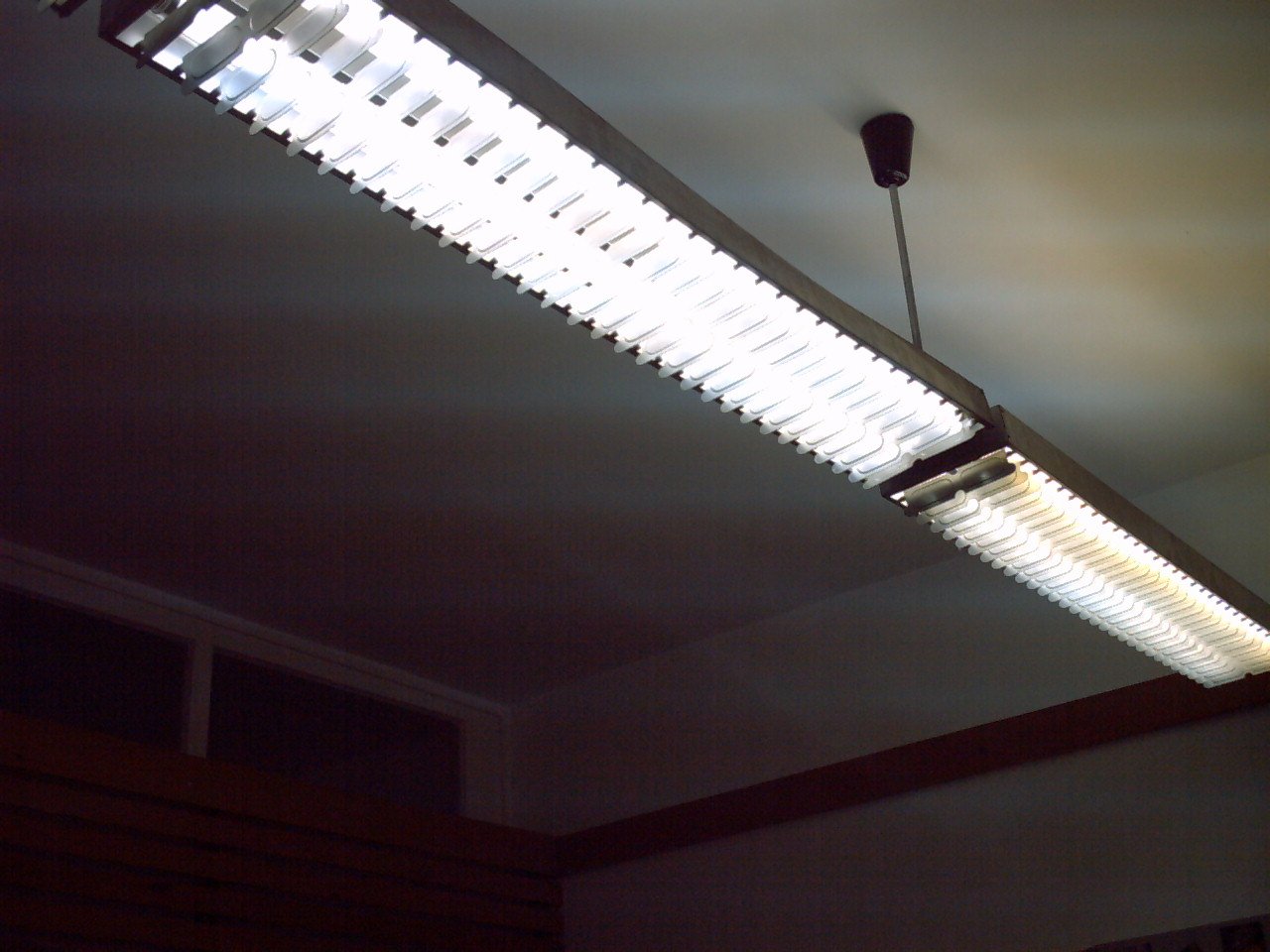 an overhead view of lighting in a room