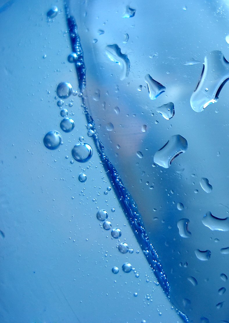 a po of some water and a blue and white object