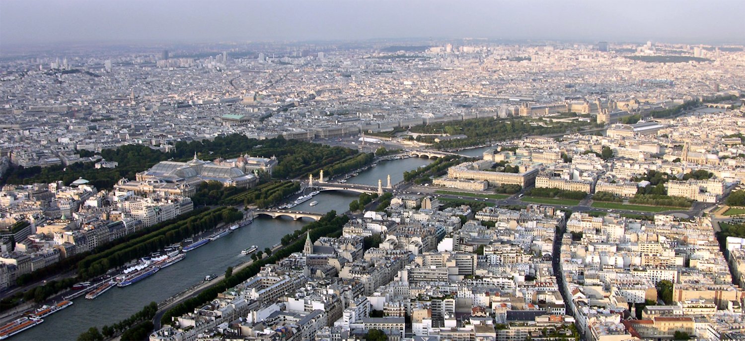 a bird's - eye view of a city and river in france