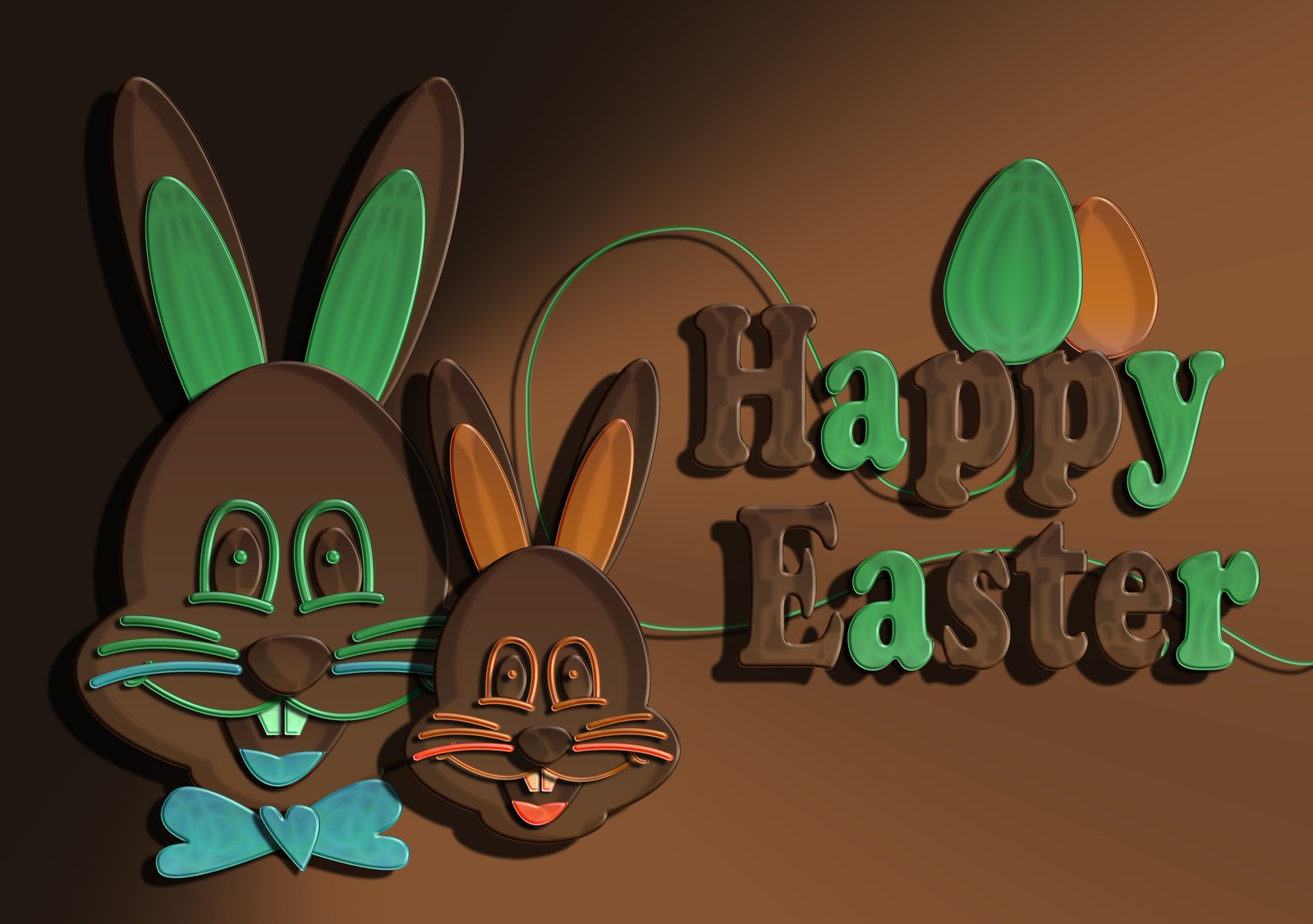 happy easter wallpaper with an image of two rabbits
