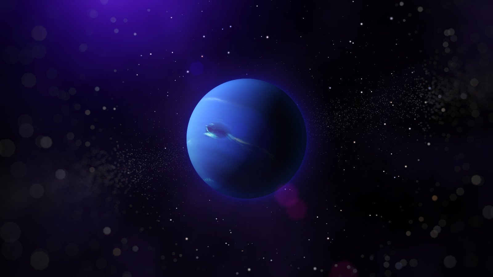 planets in space with stars and moon background