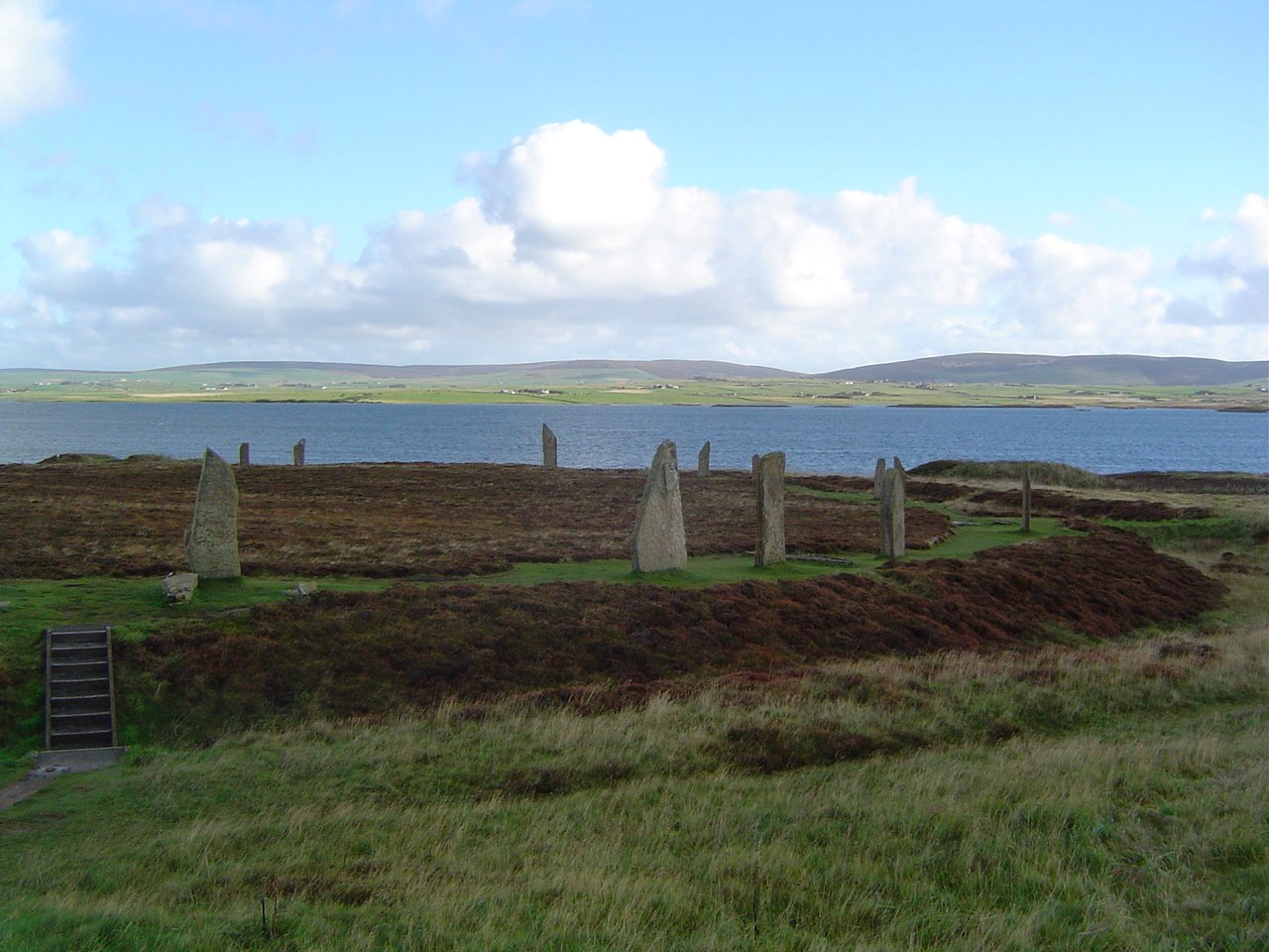 a large grassy area near a body of water