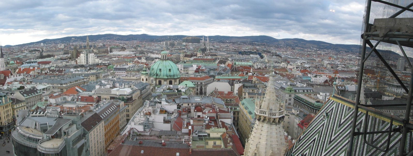 aerial view from a high angle looking down