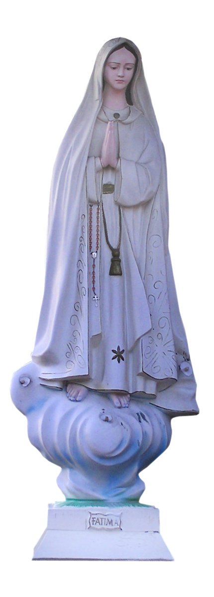 the statue has an elegantly crafted white dress and veil