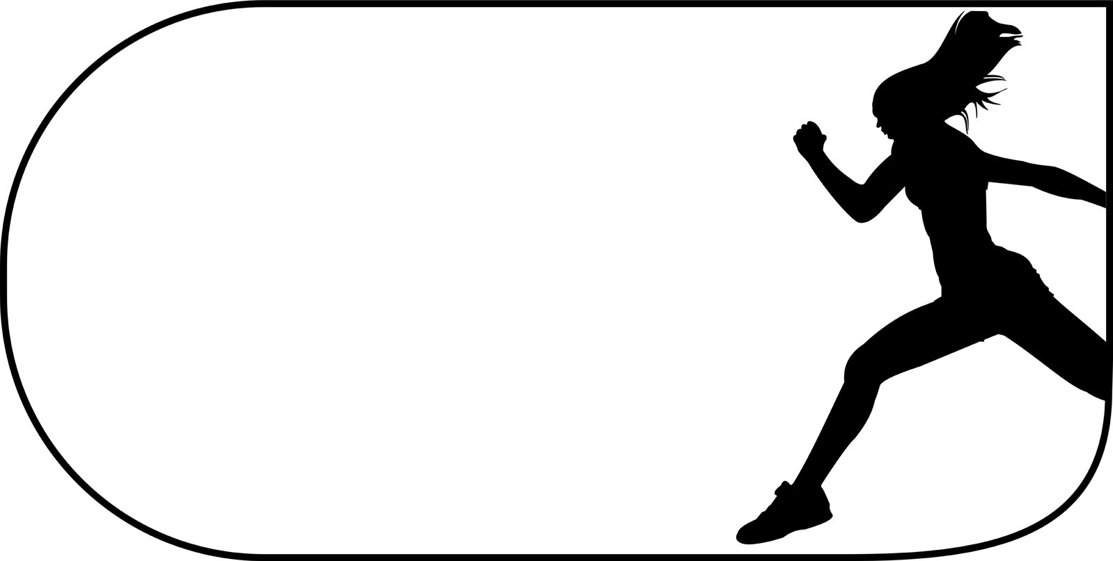black silhouette of a woman running