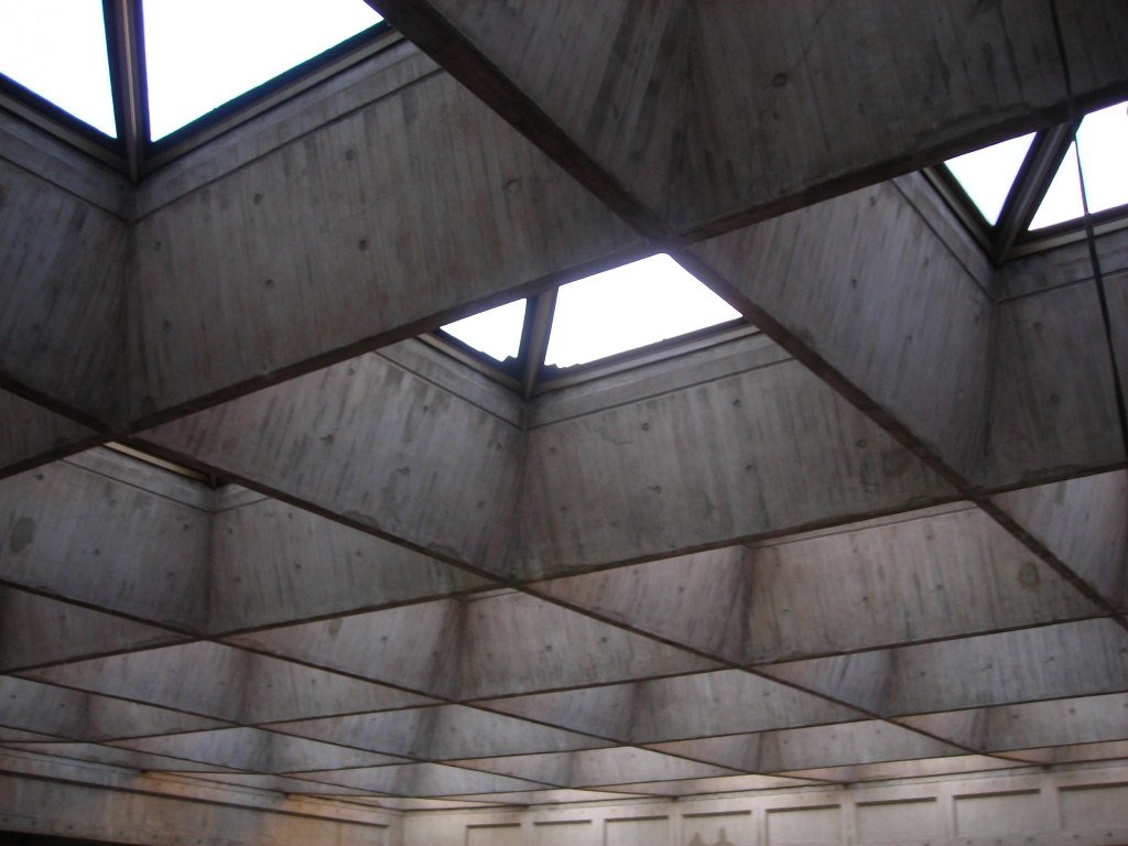 an image of a ceiling that looks very dark