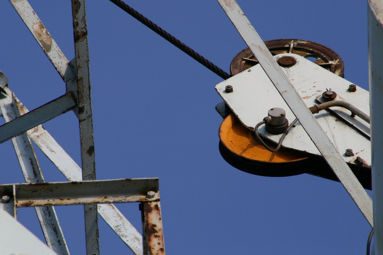 an industrial building equipment against the sky