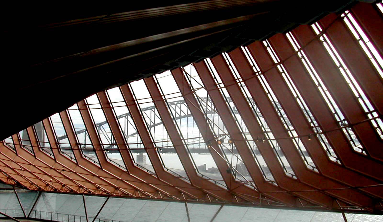 an inside view of the building looking down from the bottom