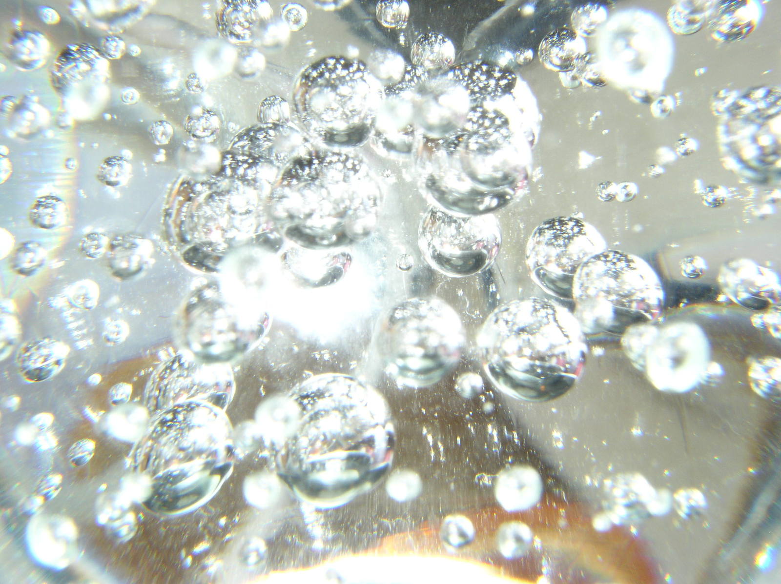 small crystals on a clear surface that is surrounded by water