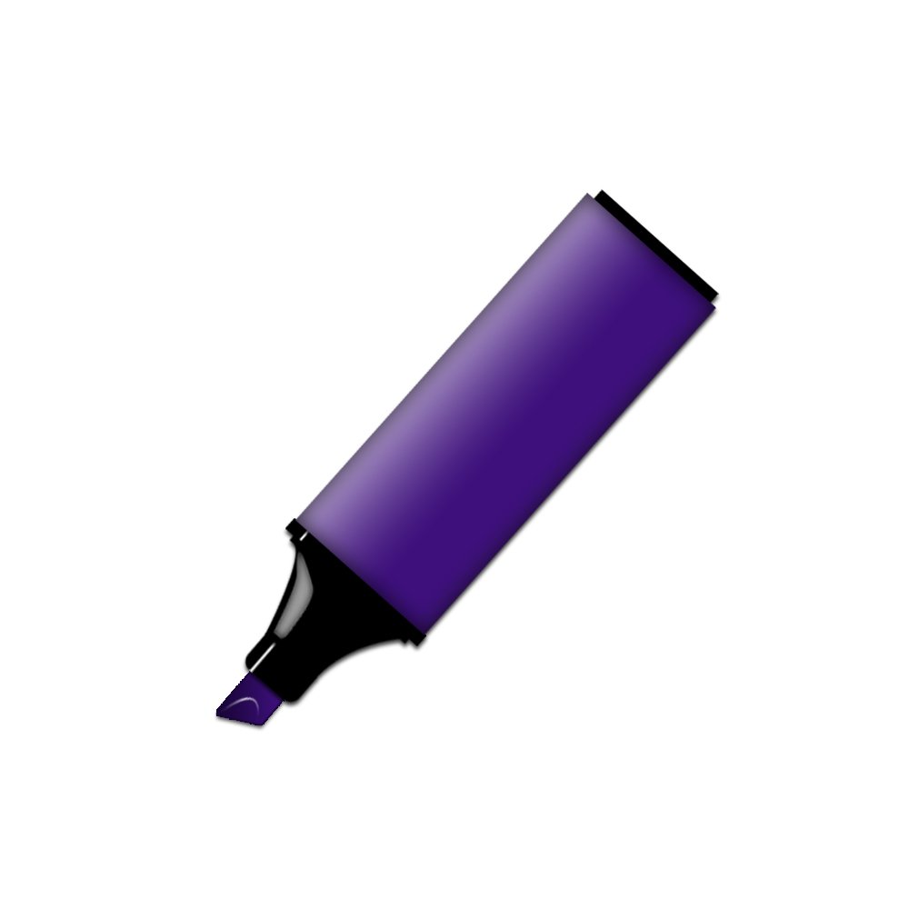 a purple paint tube with black tips