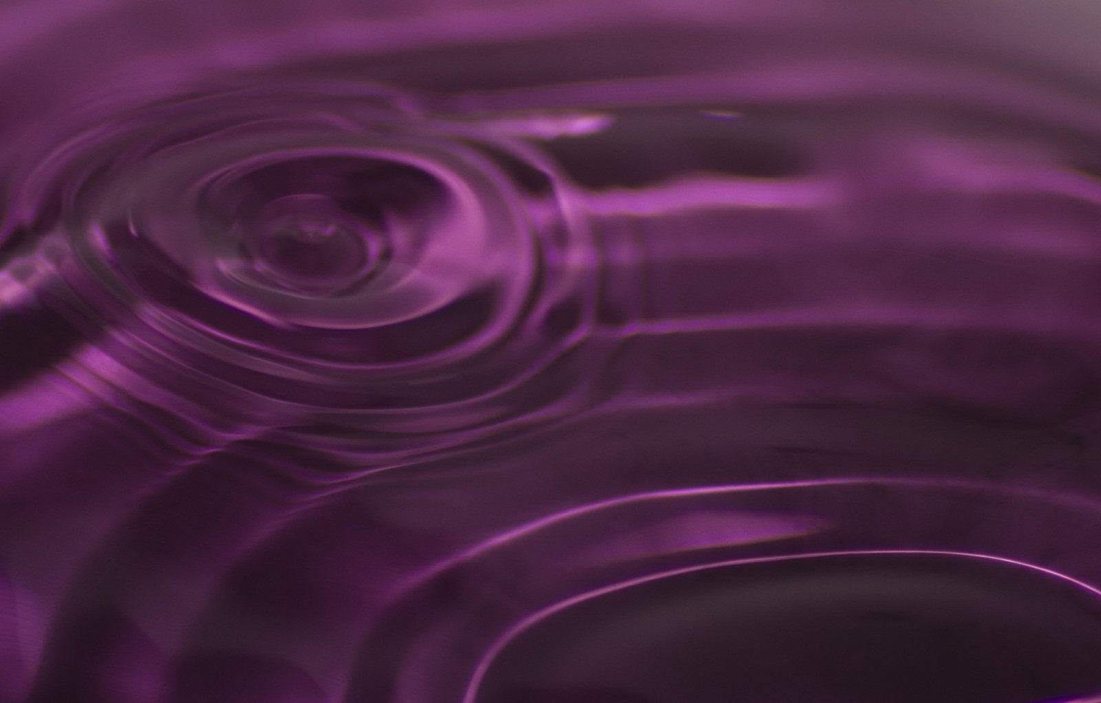 the image shows water bubbles and purple hues