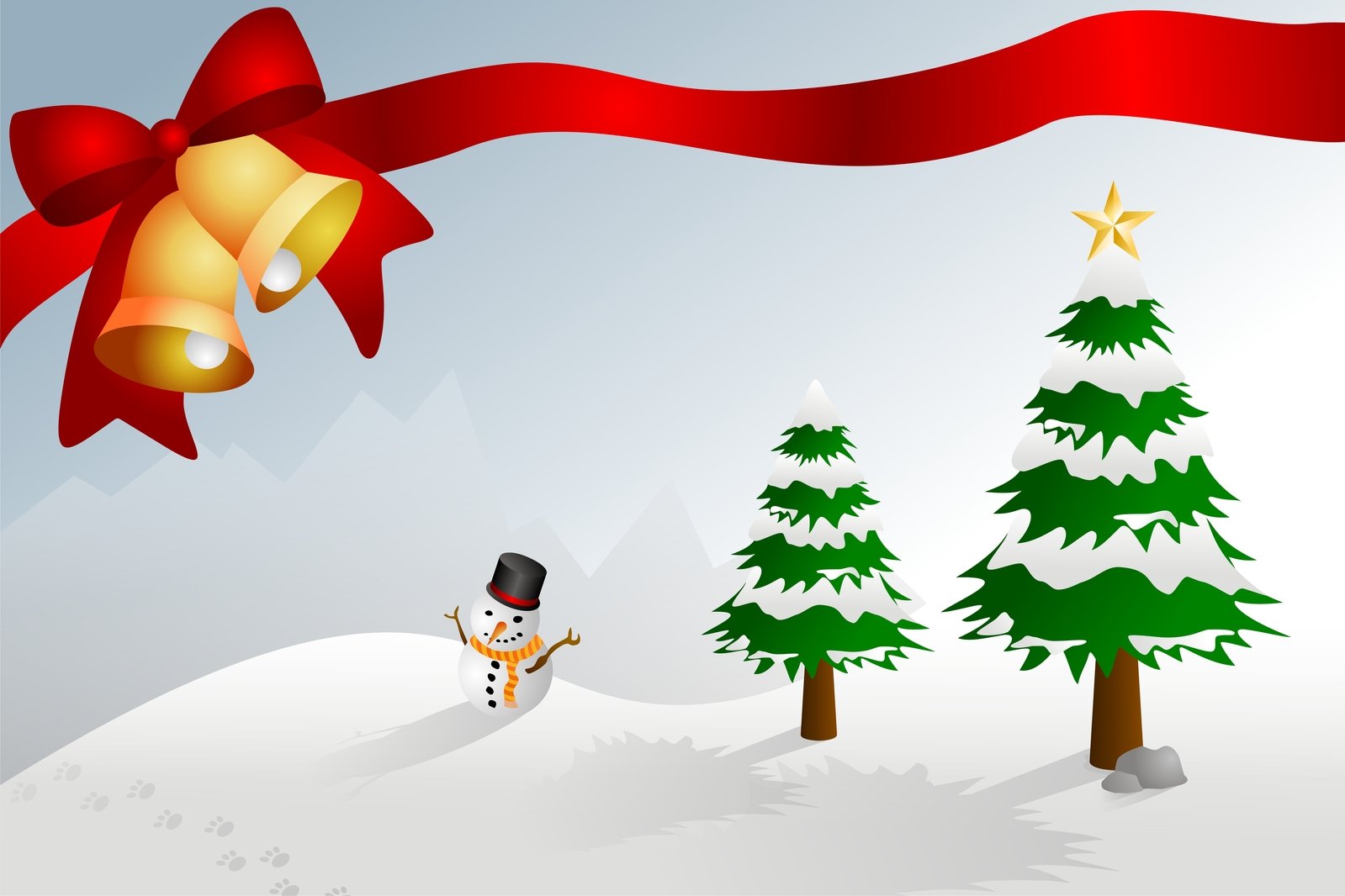 an animated animated christmas scene with snowman and bells