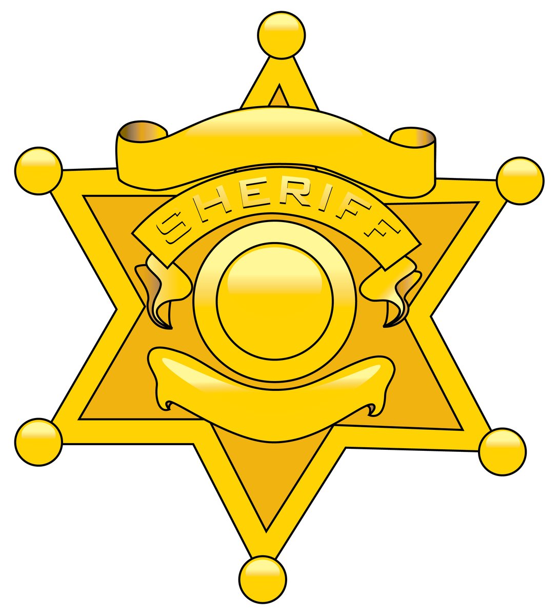 a police badge with the word sheriff