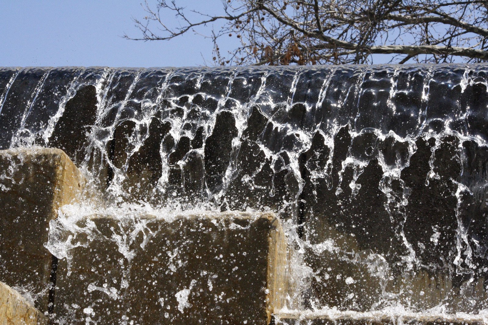 the water fall is about 2ft long and goes over some block blocks