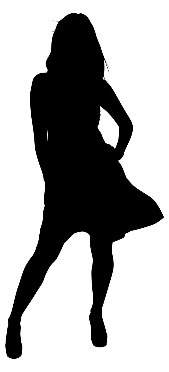a woman silhouette with her hands on her hips