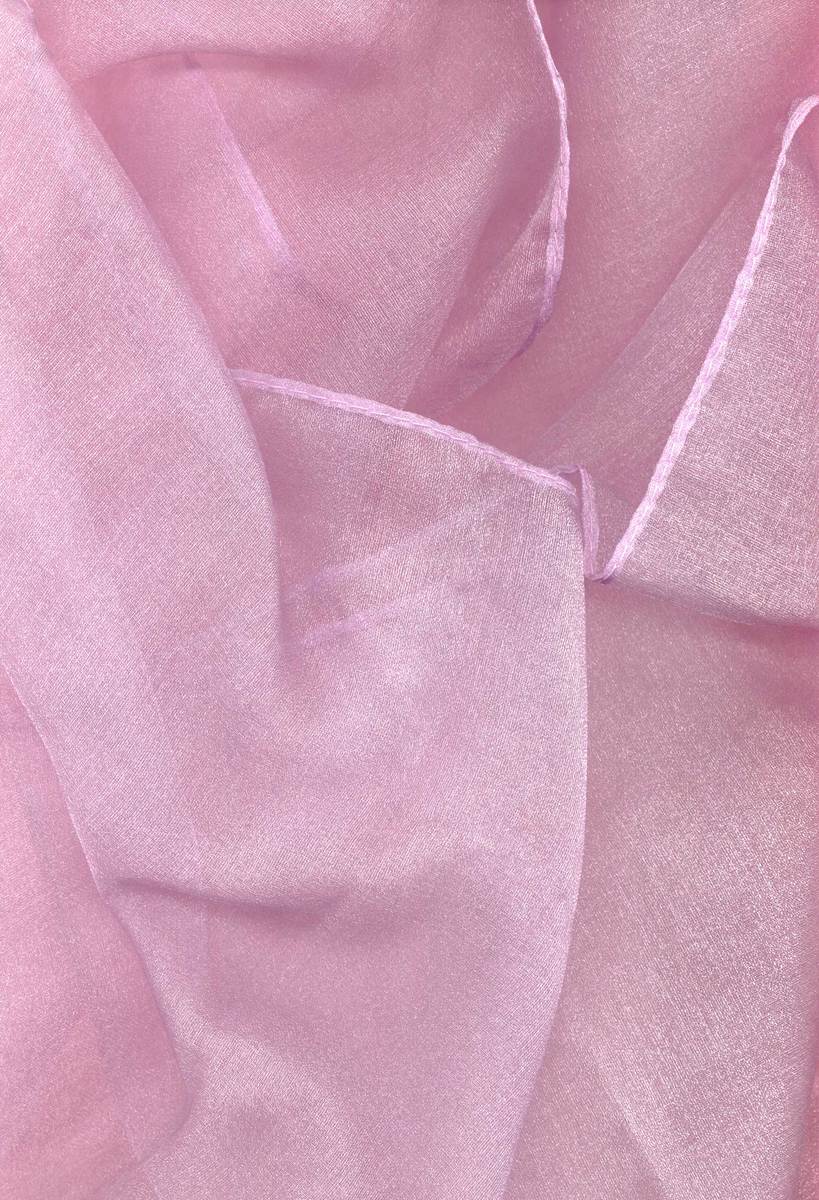 closeup view of a pink sheer fabric