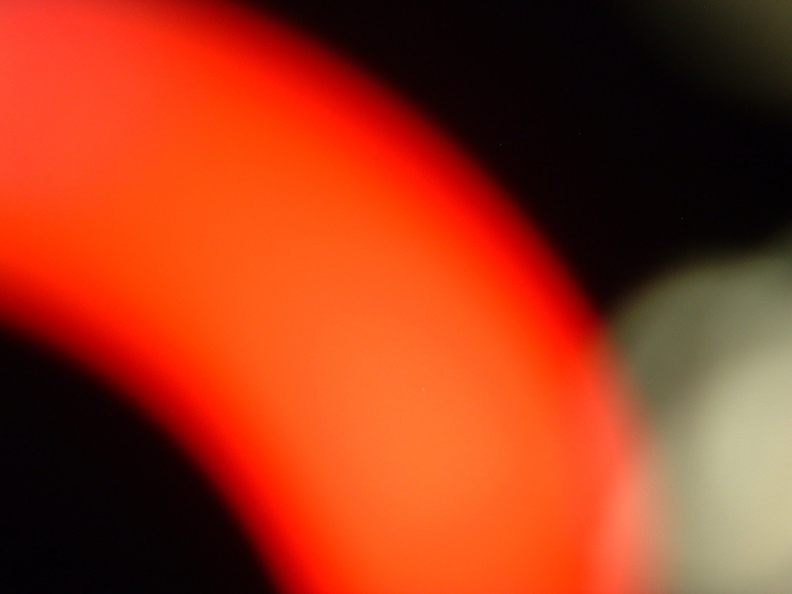 the blurry pograph shows red on black