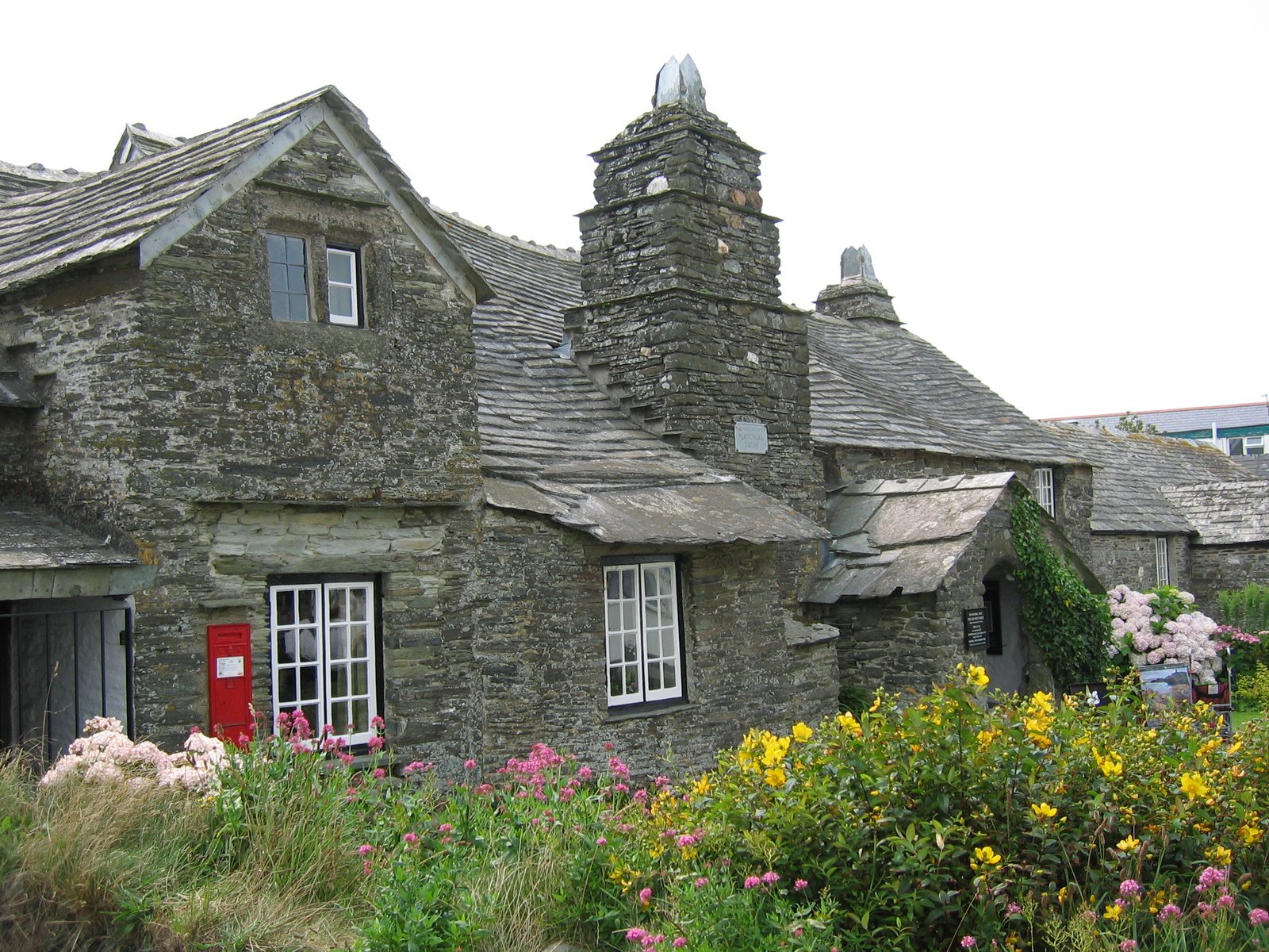 the building is made of bricks and has an attractive roof