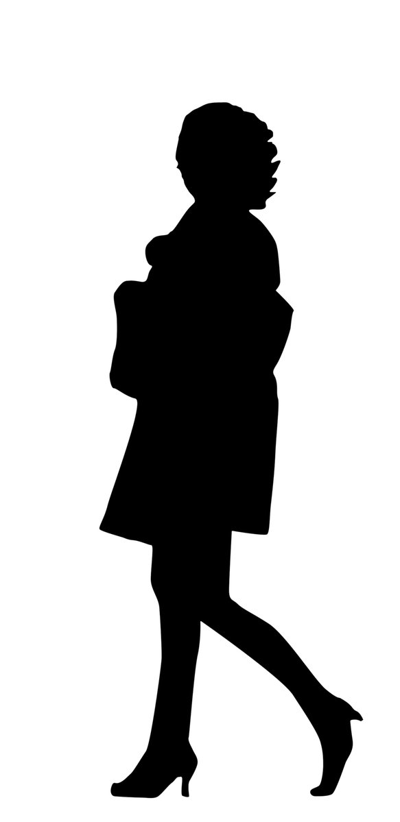a silhouette of a woman in the shape of a coat